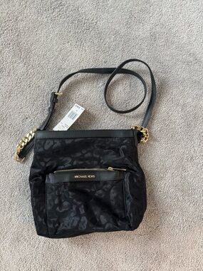 Michael Kors Black Crossbody Bag with Gold Hardware